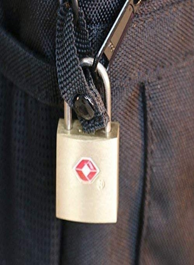 KANABEE قفل نحاسي صغير من KANAbee معتمد من إدارة أمن النقل الأمريكية (TSA) مع مفاتيح/أقفال دولية لحقائب السفر (ذهبي، عبوة من قطعتين) - Image 4